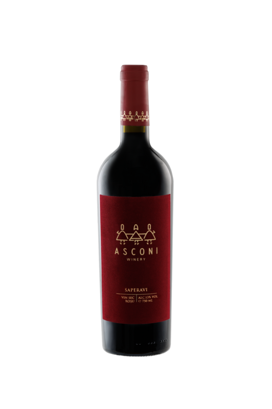 Asconi VELVET Saperavi Red dry wine 0.75l foto trumbs 1
