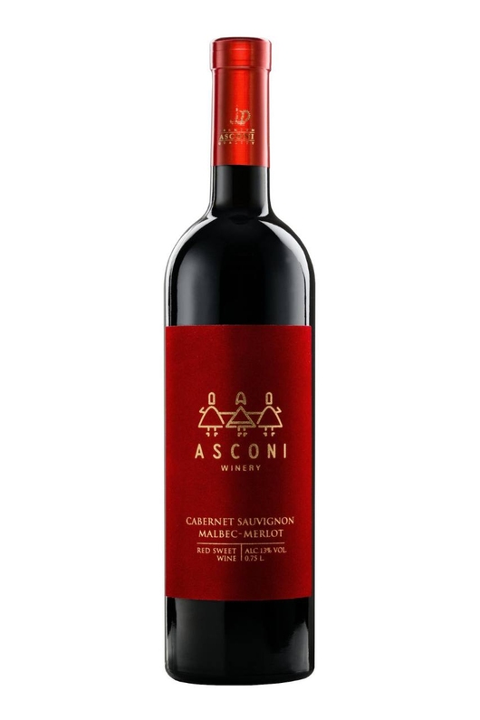 Asconi VELVET Cabernet Sauvignon-Malbec-Merlot Red sweet wine 0.75l photo trumbs 1